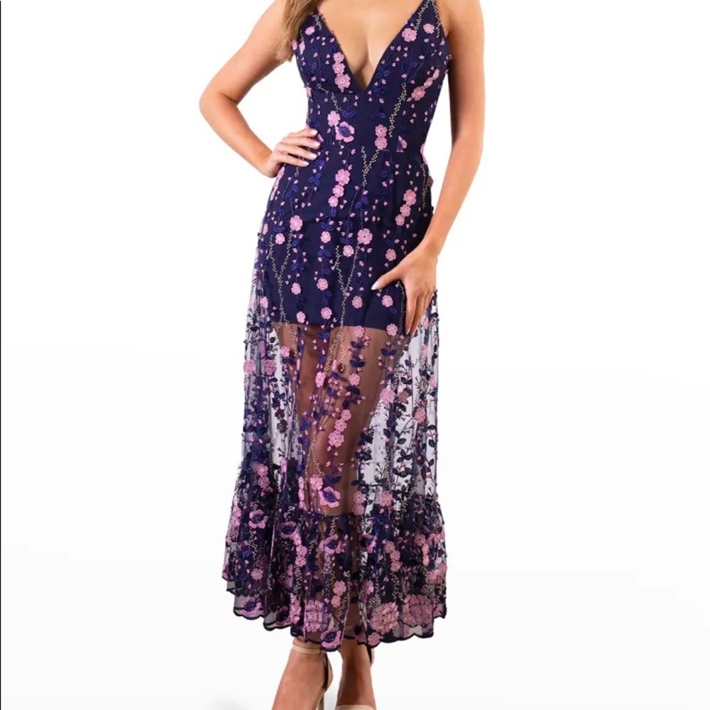 Vanessa Floral Embroidered Sleeveless Gown